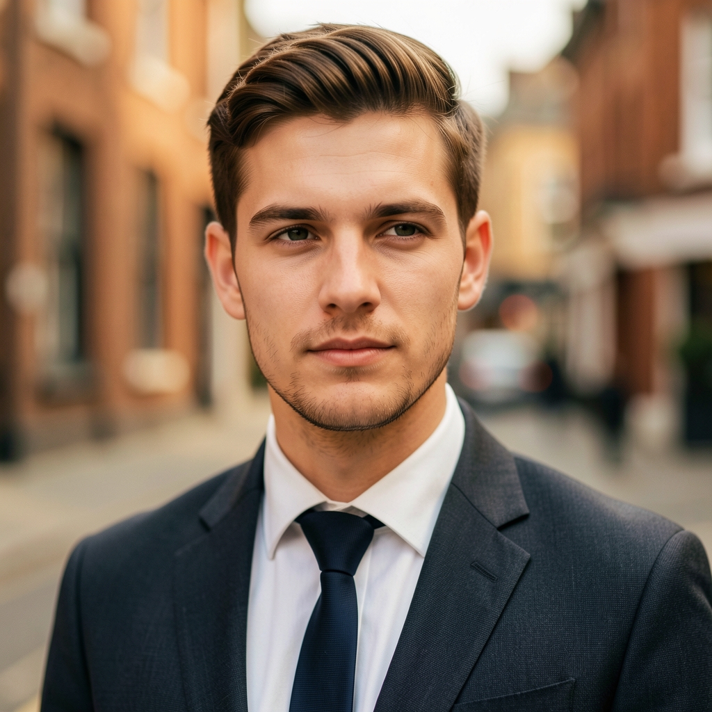 Portrait of Oliver Davies, founding editor of Talmo Compendium, warm editorial light, thoughtful expression, professional London setting
